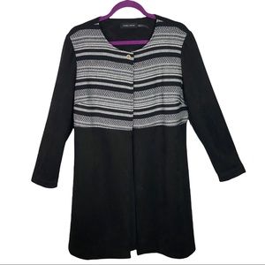 Ivanka Trump Wonderland Faux Suede Long Length Black Duster Overcoat Jacket